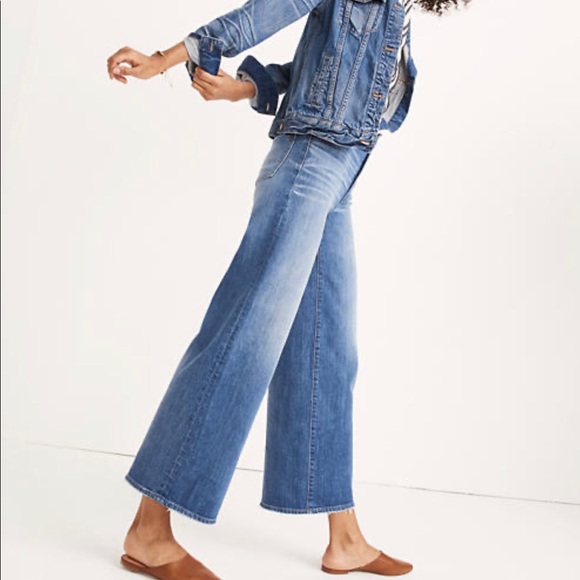 petite wide leg cropped jeans